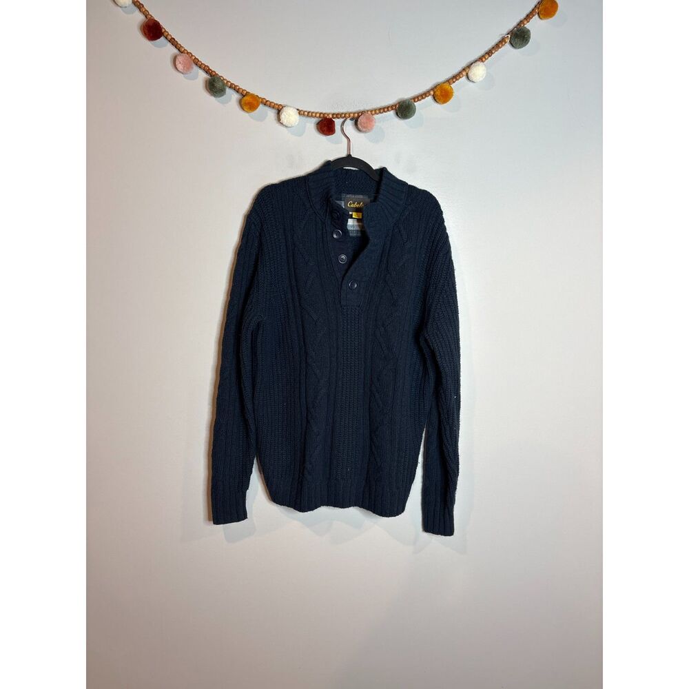 Cabela's navy blue henley sweater